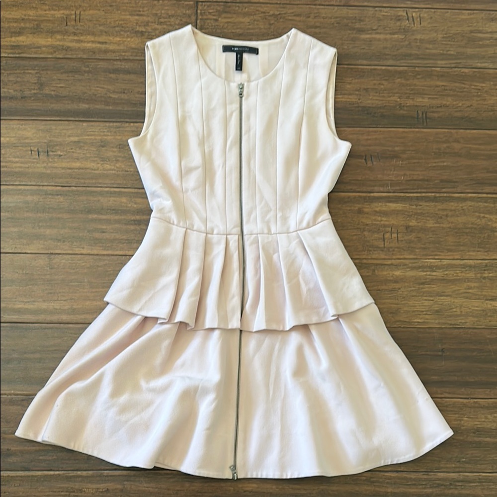 BCBGMaxAzria Sleeveless Peplum Dress in Light Pink